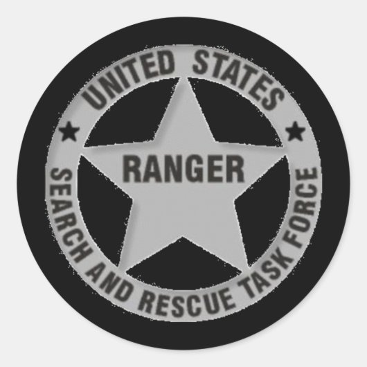 Amerikaanse Ranger Search and Rescue Task Force Ronde Sticker (Voorkant)