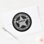 Amerikaanse Ranger Search and Rescue Task Force Ronde Sticker (Envelop)
