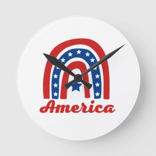 Amerikaanse regenboog op 4 juli ronde klok