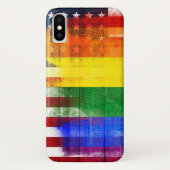 Amerikaanse regenboogvlag | Houtkorrels en schildp Case-Mate iPhone Case (Achterkant)