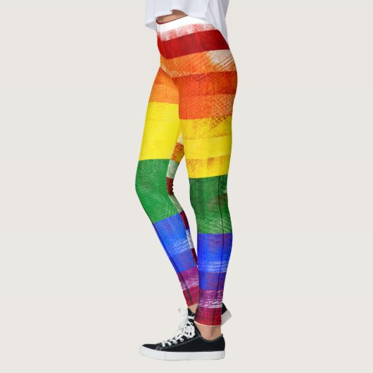 Amerikaanse regenboogvlag | Houtkorrels en schildp Leggings (Links)