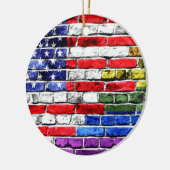 Amerikaanse regenboogvlag keramisch ornament (Links)