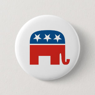 amerikaanse republikeinse partij olifant ronde button 5,7 cm