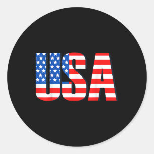 Amerikaanse retro- noodvlag voor patriottisch ronde sticker