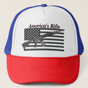 Amerikaanse riffle USA Flag Favorite Rifle MSR AR1 Trucker Pet