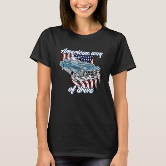 Amerikaanse rijweg Eldorado Caddy Rockabilly de T-shirt (Voorkant)