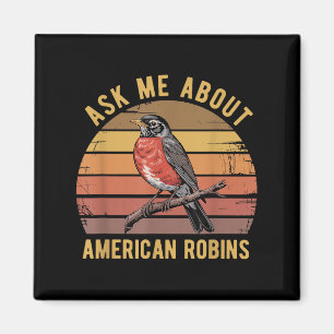 Amerikaanse Robin Bird Kijken Lover Retro S Magneet