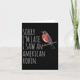 Amerikaanse Robin Bird Kijkt Liefhebber Grappig Sa Kaart