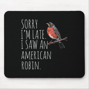 Amerikaanse Robin Bird Kijkt Liefhebber Grappig Sa Muismat