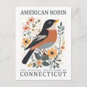 Amerikaanse Robin Bird van Connecticut Briefkaart (Voorkant)