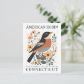 Amerikaanse Robin Bird van Connecticut Briefkaart (Staand voorkant)