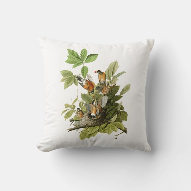 Amerikaanse Robin John James Audubon Birds of Amer Kussen (Voorkant)