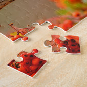 Amerikaanse Robin met een Pyracantha Pomme Legpuzzel (Zijkant)