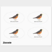 Amerikaanse Robin Ovale Sticker (Vel)