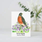 Amerikaanse Robin State Bird van Wisconsin Briefkaart (Staand voorkant)