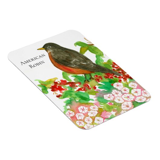 Amerikaanse Robin Waterverf Mountain Laurel Magneet (Rechterzijde)