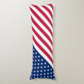 Amerikaanse rode, blauwe, witte sterren met vlag lichaamskussen (Voorkant Verticaal)