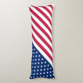 Amerikaanse rode, blauwe, witte sterren met vlag lichaamskussen (Achterkant (Verticaal))