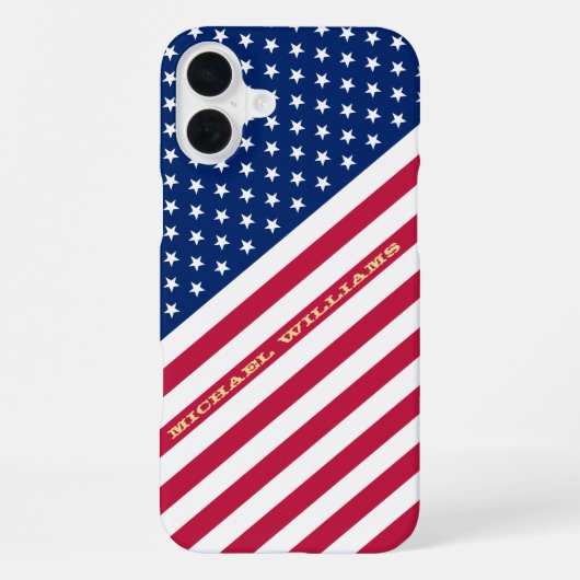 Amerikaanse rode, blauwe, witte sterren met vlag m iPhone hoesje (Achterkant)