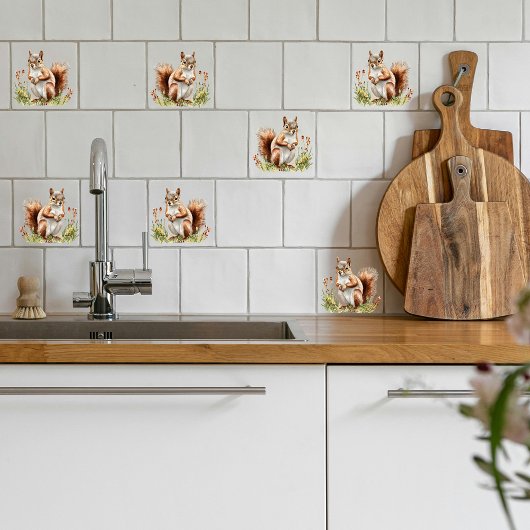 Amerikaanse rode eekhoorn tegeltje