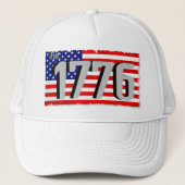 Amerikaanse rode witte en blauwe vlag trucker hoed trucker pet (Voorkant)