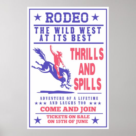 amerikaanse rodeo cowboy bucking bronco poster (Voorkant)
