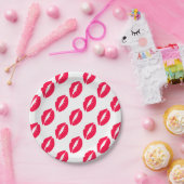 Amerikaanse Roos met gekleurde lips Papieren Bordje (Feest)