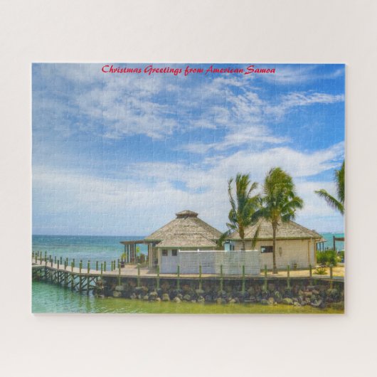 Amerikaanse Samoa Beach Scene.kerstgroeten Legpuzzel (Horizontaal)