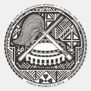 Amerikaanse Samoa Coat of arm AS Ronde Sticker