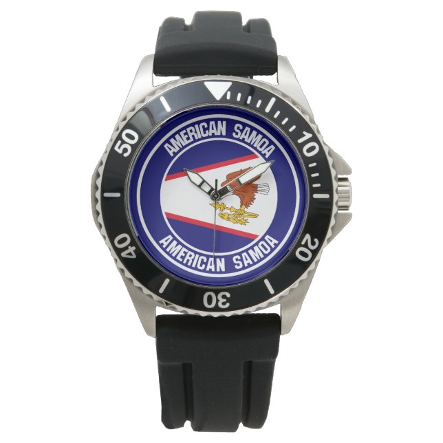 Amerikaanse Samoa Round Emblem Horloge (Voorkant)