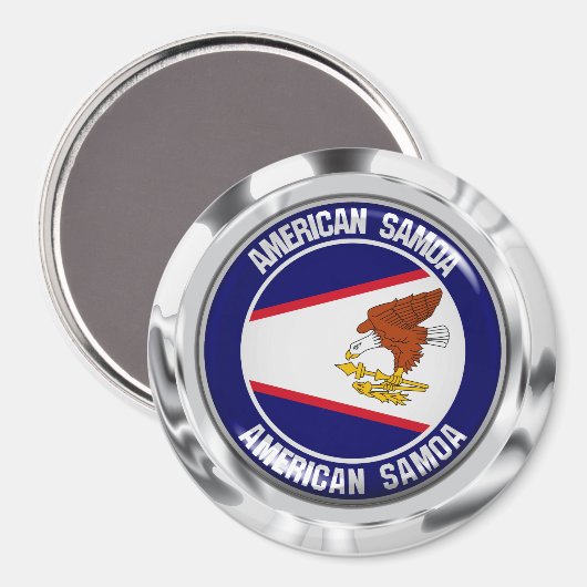 Amerikaanse Samoa Round Emblem Magneet (Voorkant / Achterkant)