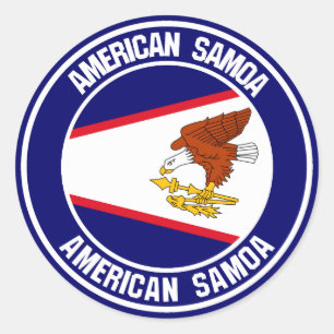 Amerikaanse Samoa Round Emblem Ronde Sticker