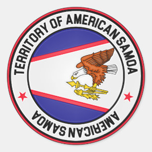 Amerikaanse Samoa Round Emblem Ronde Sticker