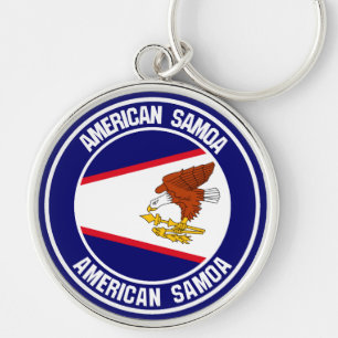 Amerikaanse Samoa Round Emblem Sleutelhanger