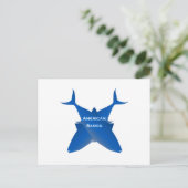 Amerikaanse Samoa Tuna (blauw) Briefkaart (Staand voorkant)