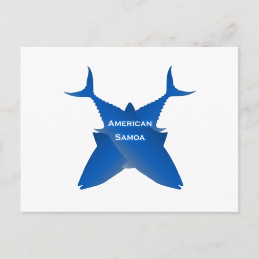 Amerikaanse Samoa Tuna (blauw) Briefkaart (Voorkant)