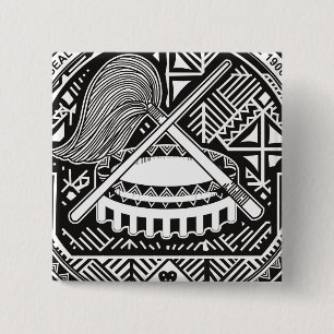 amerikaanse samoa vierkante button 5,1 cm
