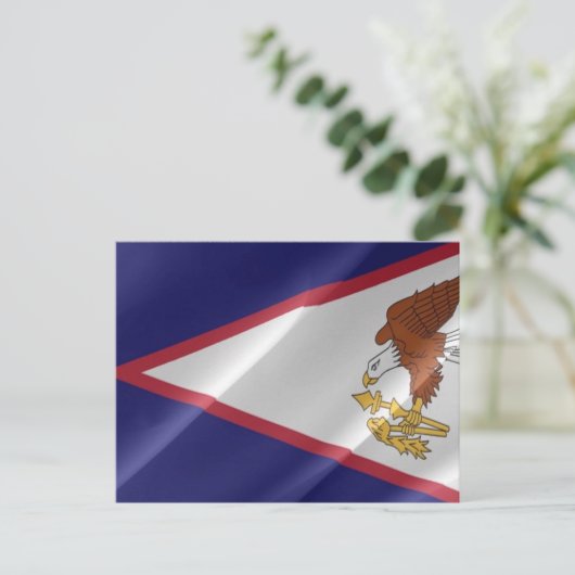 Amerikaanse Samoa - Vlag zwaaien - Briefkaart (Staand voorkant)