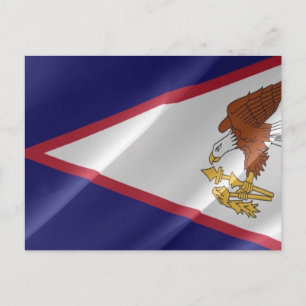 Amerikaanse Samoa - Vlag zwaaien - Briefkaart