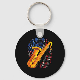 Amerikaanse Saxofonist Saxophonist Jazzband Me Sleutelhanger