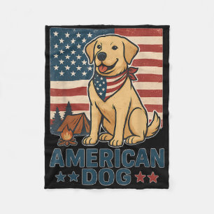 Amerikaanse Schattige Hond Patriottische Hond Usa Fleece Deken