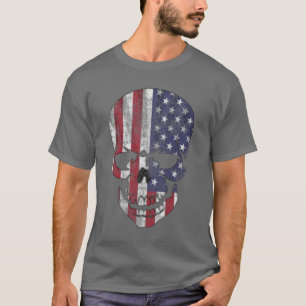 Amerikaanse schedel in nood t-shirt