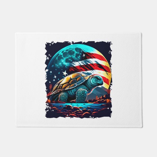 Amerikaanse schildpad onder maan met Amerikaanse v Deurmat (Voorkant)