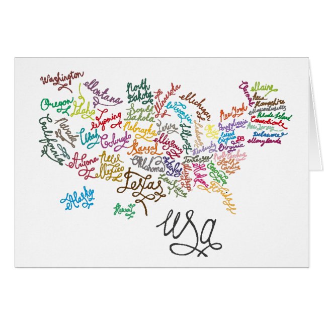 Amerikaanse Script Text Map (Voorkant Horizontaal)