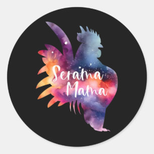 Amerikaanse Serama Mama Show Kip Hen Kip Kleine Ronde Sticker