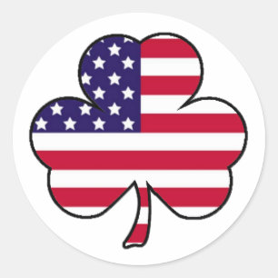 Amerikaanse Shamrock Ronde Sticker