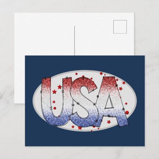 Amerikaanse shimmer- en sterrenkunst briefkaart (Voorkant / Achterkant)