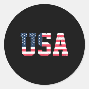 Amerikaanse Shirt Boy Mannen - Amerikaanse 4th of  Ronde Sticker