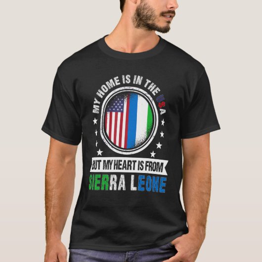 Amerikaanse Sierre Leonean vlag Sierra Leone Ameri T-shirt (Voorkant)