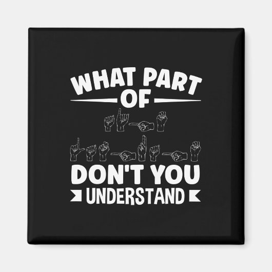 Amerikaanse Sing Language ASL-leraar ASL Alphabet  Magneet (Voorkant)